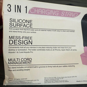 Aconic 3-in-1 Charging Stand Pink Black